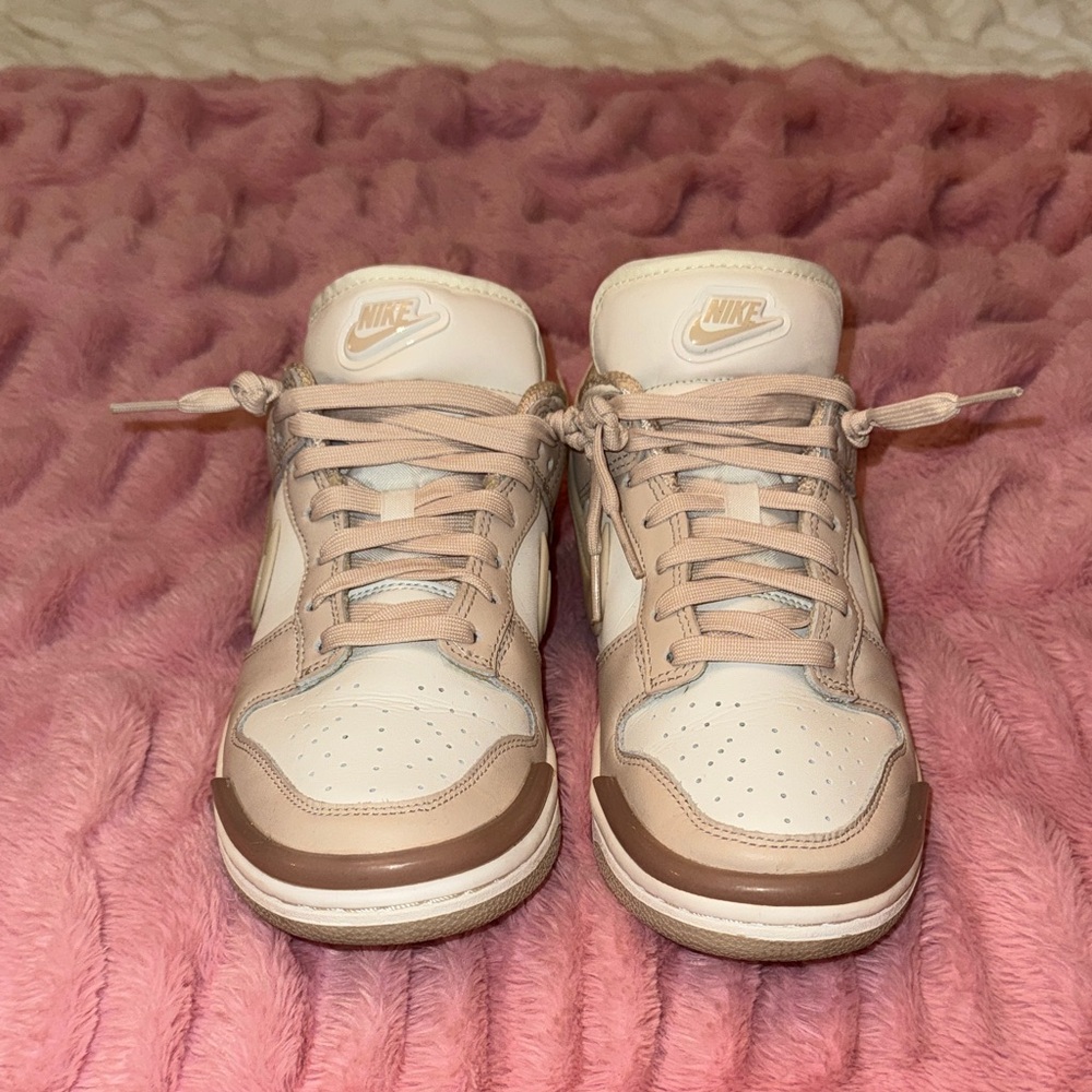 Nike Women's Beige and White Sneakers